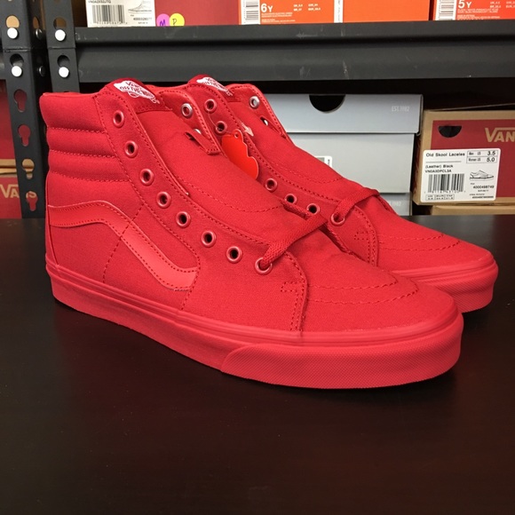 vans sk8 hi mono red